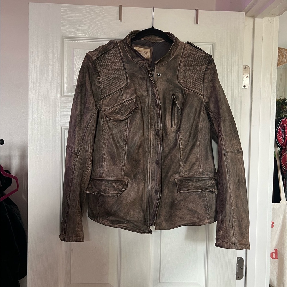 Free people we the free leather jacket